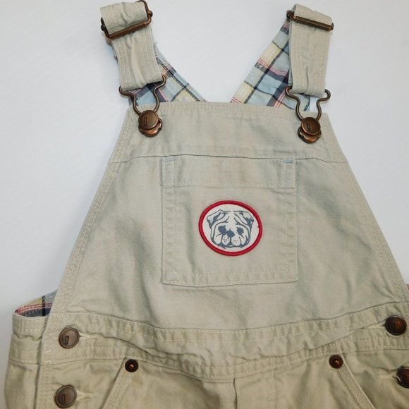 Gymboree Toddler Boys 2T Beige Overalls Bulldog Patch - Picture 4 of 11